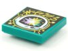 Tile 2x2 with BeatBit Album Cover - Space Helmet with Pastel Explosion Pattern Dark Turquoise