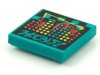 Tile 2x2 with BeatBit Album Cover - Red, Yellow and Dark Turquoise Dots Pattern Dark Turquoise