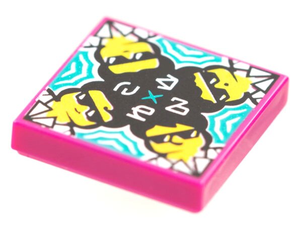 Tile 2x2 with BeatBit Album Cover - Kaleidoscope Guys Pattern Magenta