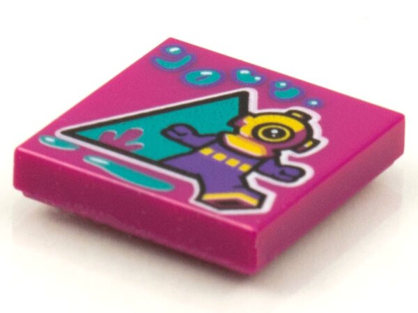 Tile 2x2 with BeatBit Album Cover - Deep Sea Diver Pattern Magenta