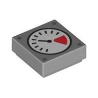 Tile 1x1 with White and Red Gauge, Black Thin Needle, and...