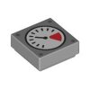 Tile 1x1 with White and Red Gauge, Black Thin Needle, and Rivets Pattern Light Bluish Gray