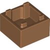 Container, Box 2x2x1 - Top Opening with Raised Inner Bottom Medium Nougat