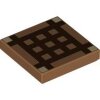Tile 2x2 with Dark Brown Minecraft Crafting Table Grid Pattern Medium Nougat
