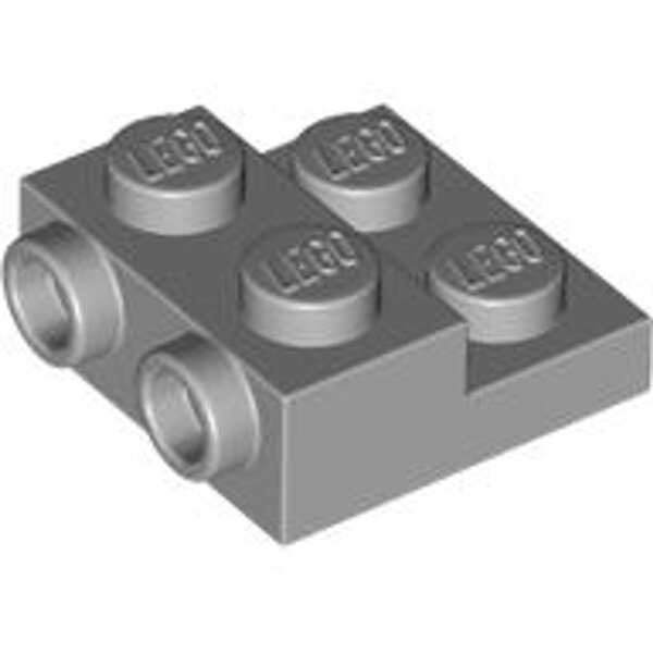 Plate, Modified 2x2x2/3 with 2 Studs on Side - Hollow Bottom Tube Light Bluish Gray