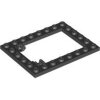 Plate, Modified 6x8 Trap Door Frame Horizontal (Long Pin Holders) Black