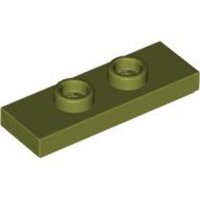 Plate, Modified 1x3 with 2 Studs (Double Jumper) Olive Green