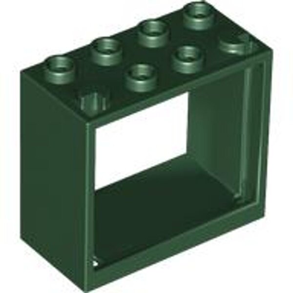 Window 2x4x3 - Hollow Studs Dark Green