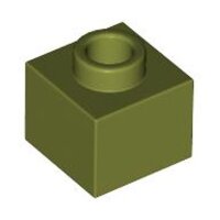 Brick, Modified 1x1x2/3 with Open Stud Olive Green