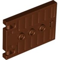 Door 1x5x3 with 3 Studs and Handle Reddish Brown