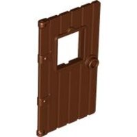 Door 1x4x6 with Window and Stud Handle Reddish Brown