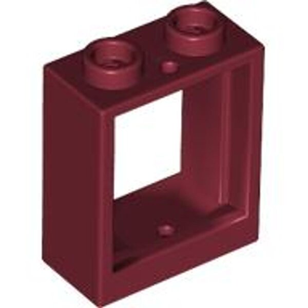 Window 1x2x2 Flat Front Dark Red