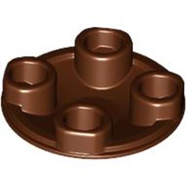 Plate, Round 2x2 with Rounded Bottom (Boat Stud) Reddish Brown