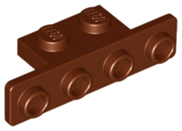 Bracket 1x2 - 1x4 with Rounded Corners Reddish Brown