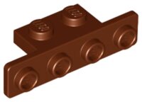 Bracket 1x2 - 1x4 with Rounded Corners Reddish Brown