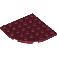 Plate, Round Corner 6x6 Dark Red