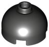 Brick, Round 2x2 Dome Top with Bottom Axle Holder - Hollow Stud Black