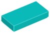 Tile 1x2 with Groove Dark Turquoise