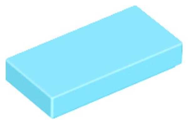 Tile 1x2 with Groove Medium Azure