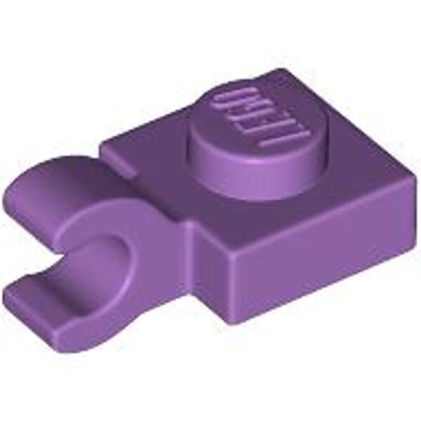 Plate, Modified 1x1 with Open O Clip (Horizontal Grip) Medium Lavender