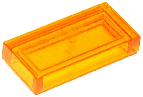 Tile 1x2 with Groove Trans-Orange
