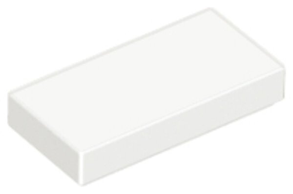 Tile 1x2 with Groove White
