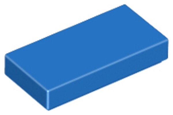 Tile 1x2 with Groove Blue