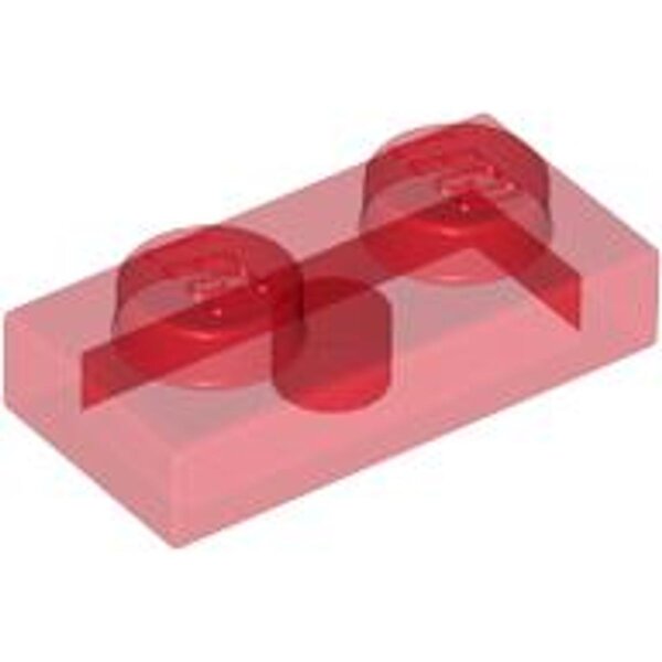 Plate 1x2 Trans-Red