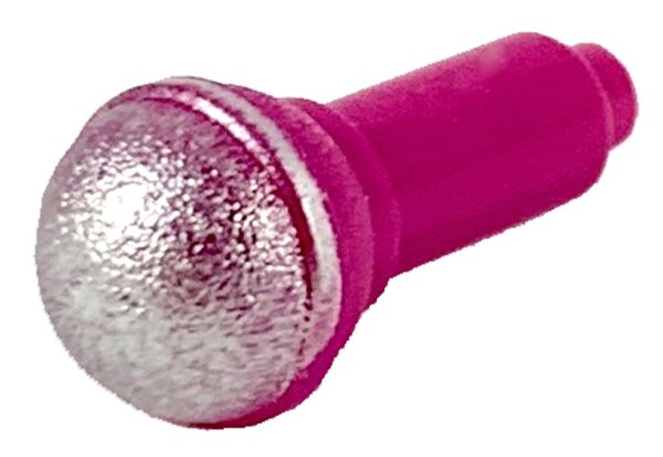 Minifigure, Utensil Microphone with Silver Top Half Screen Pattern Magenta