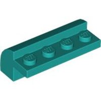 Slope, Curved 2x4x1 1/3 with 4 Recessed Studs Dark Turquoise