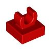 Tile, Modified 1x1 with Open O Clip Red