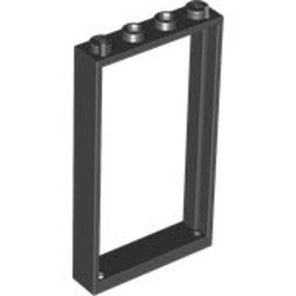 Door, Frame 1x4x6 with 2 Holes on Top and Bottom Black