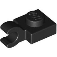 Plate, Modified 1x1 with Open O Clip (Horizontal Grip) Black