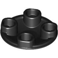 Plate, Round 2x2 with Rounded Bottom (Boat Stud) Black
