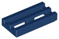 Tile, Modified 1x2 Grille with Bottom Groove Dark Blue