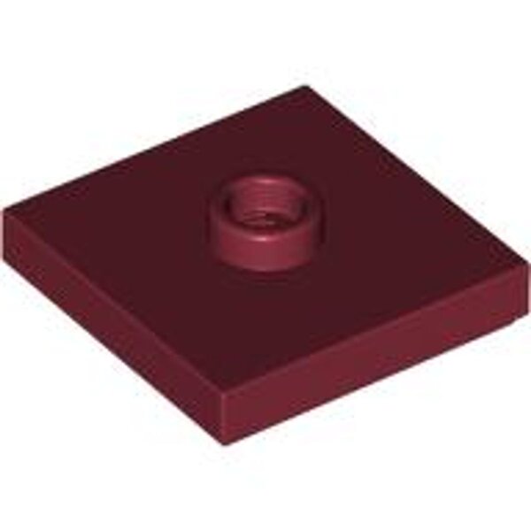 Plate, Modified 2x2 with Groove and 1 Stud in Center (Jumper) Dark Red