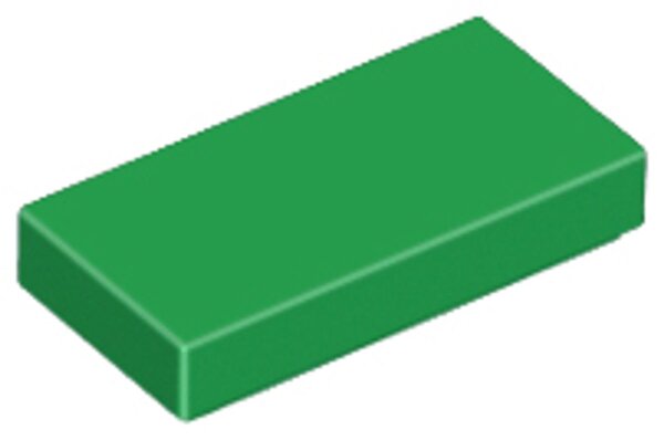 Tile 1x2 with Groove Green