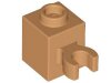 Brick, Modified 1x1 with Open O Clip (Vertical Grip) - Hollow Stud Medium Nougat