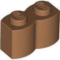 Brick, Modified 1x2 with Log Profile Medium Nougat