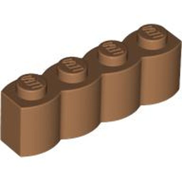 Brick, Modified 1x4 with Log Profile Medium Nougat