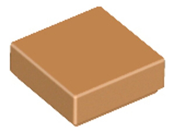 Tile 1x1 with Groove Medium Nougat