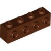 Brick, Modified 1x4 with Studs on Side Reddish Brown
