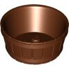 Container, Barrel Half Large with Axle Hole Reddish Brown