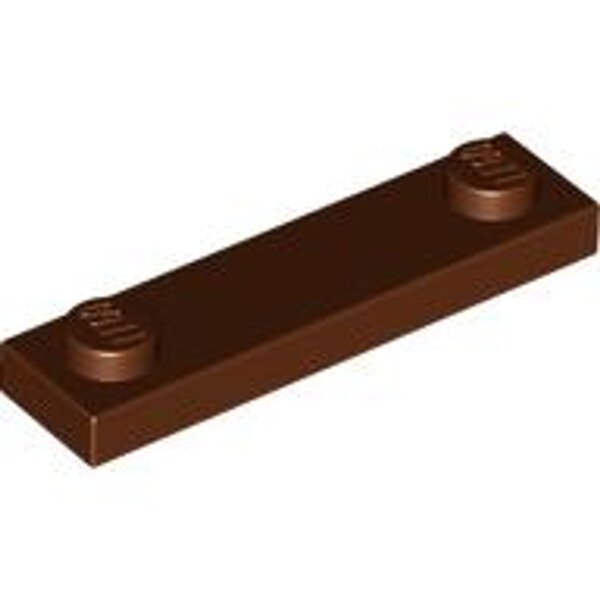 Plate, Modified 1x4 with 2 Studs without Groove Reddish Brown