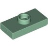Plate, Modified 1x2 with 1 Stud with Groove and Bottom Stud Holder (Jumper) Sand Green