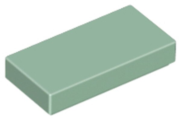 Tile 1x2 with Groove Sand Green