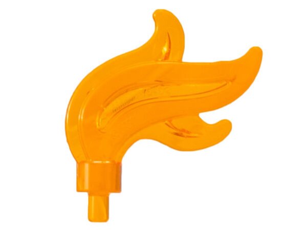 Minifigure, Plume Feather Triple Compact / Flame / Water Trans-Orange