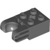 Technic, Brick Modified 2x2 with Ball Socket and Axle Hole - Straight Forks with Round Ends and Open Sides Dark Bluish Gray
