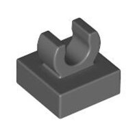 Tile, Modified 1x1 with Open O Clip Dark Bluish Gray