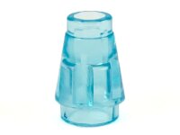 Cone 1x1 with Top Groove Trans-Light Blue